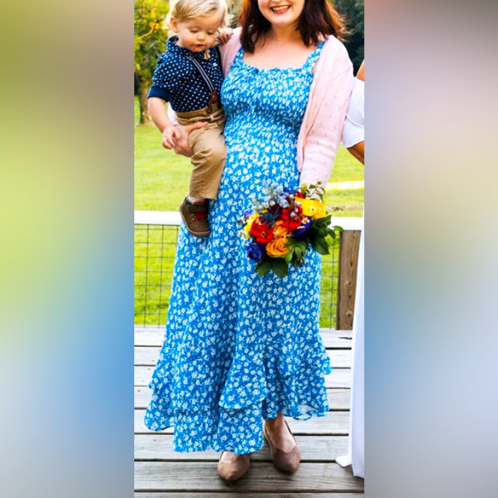 Blue Floral Maxi Dress
